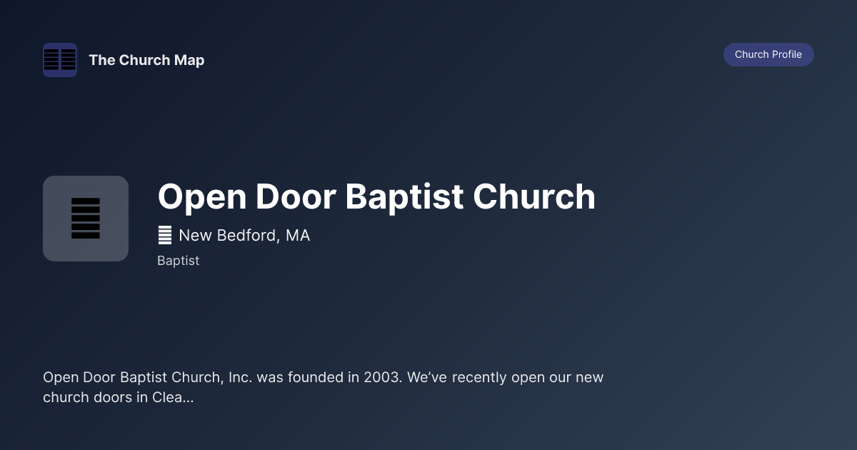 Open Door Baptist Church | Baptist Church in New Bedford, MA | The ...