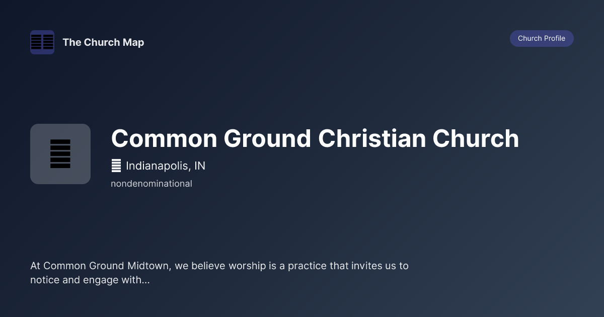 Common Ground Christian Church | Nondenominational Church in ...